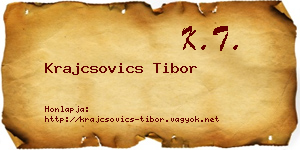 Krajcsovics Tibor névjegykártya